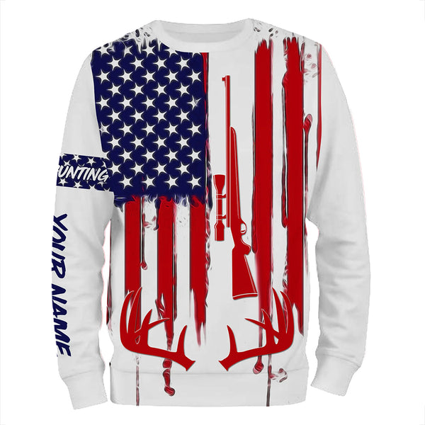 American flag Deer hunting Shirt |T-shirt, Long sleeve, Hoodie shirt for Hunters FSD4042