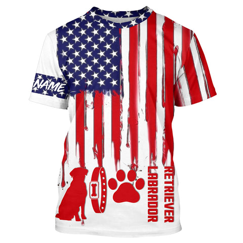 Patriotic American flag Dog T-shirt for Humans with many dog breeds to choose from FSD4144