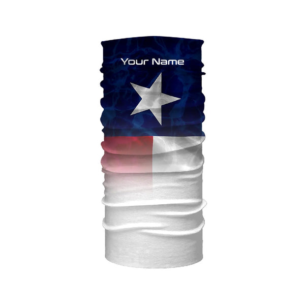 Texas flag Performance Shirts, Custom Name TX Fishing water wave UV Protection shirts for Fisherman FSD4053