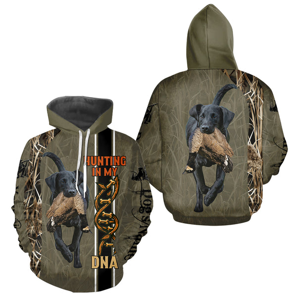 Custom Black Labs Hunting Dog Shirt for Hunters, Hunting In My DNA FSD4736