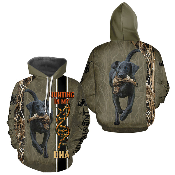 Custom Black Labs Hunting Dog Shirt for Hunters, Hunting In My DNA FSD4736