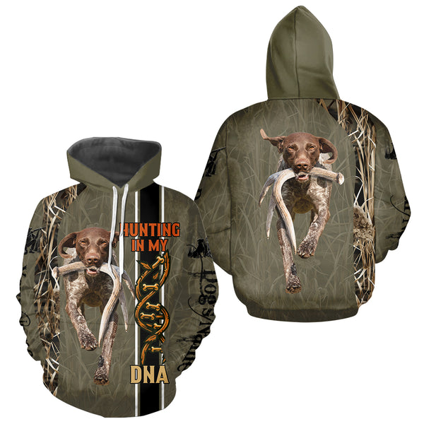 Custom German Shorthaired Pointer GSP Hunting Dog Shirt for Hunters, Hunting In My DNA FSD4737