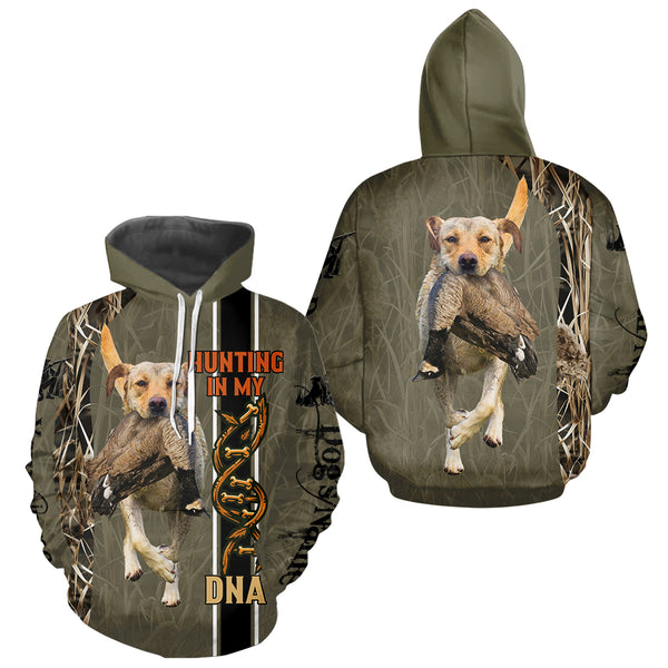 Custom Yellow Labs Hunting Dog Shirt for Hunters, Hunting In My DNA FSD4738