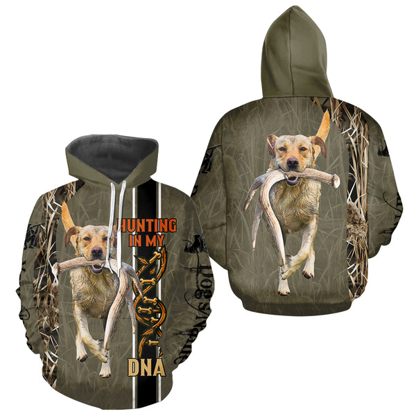 Custom Yellow Labs Hunting Dog Shirt for Hunters, Hunting In My DNA FSD4738