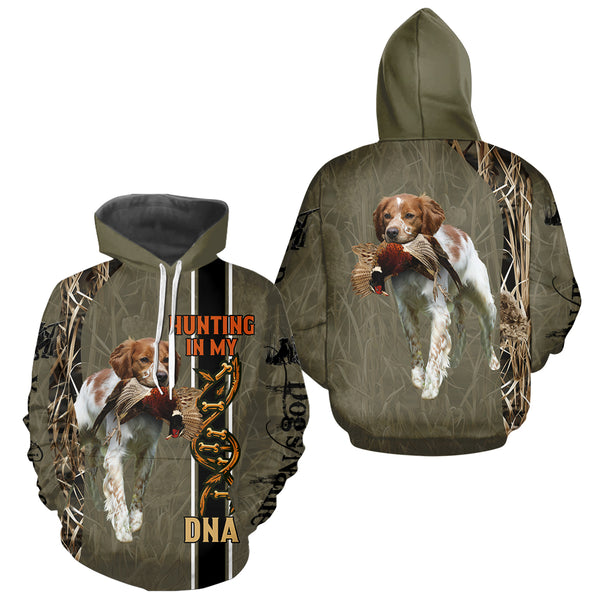 Custom Brittany Hunting Dog Shirt for Hunters, Hunting In My DNA FSD4742