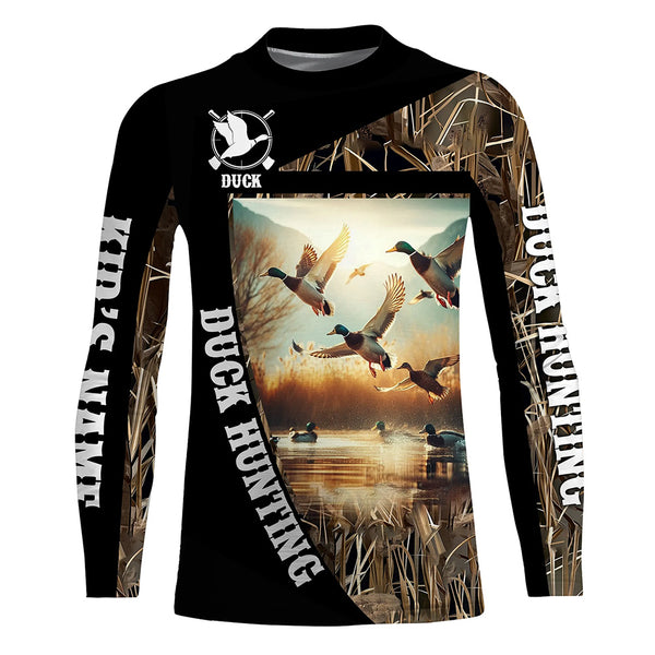 Best Duck Hunting Waterfowl Camo Custom name Shirts for Men, Kid - Duck hunting Clothes FSD666