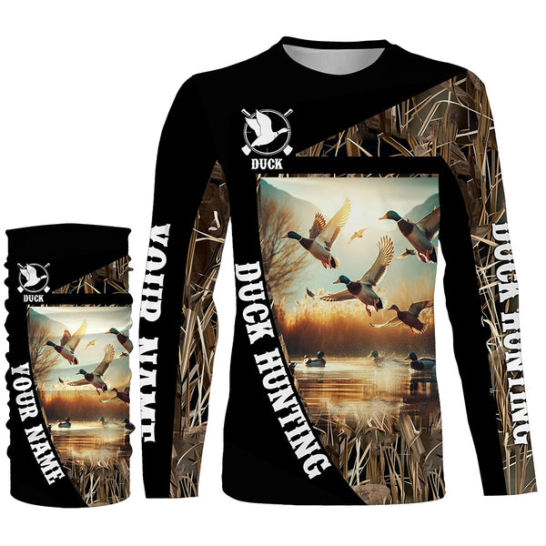 Best Duck Hunting Waterfowl Camo Custom name Shirts for Men, Kid - Duck hunting Clothes FSD666