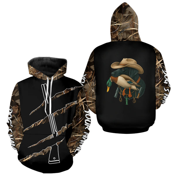 Duck Hunting Waterfowl camo Custom Name Shirt | Black Labs FSD4698