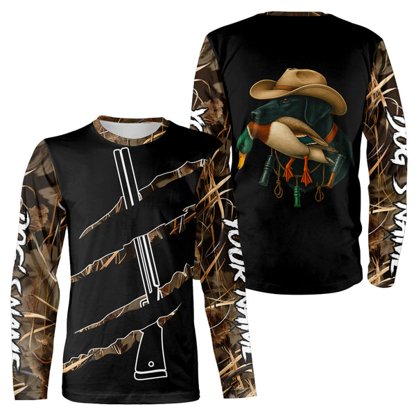Duck Hunting Waterfowl camo Custom Name Shirt | Black Labs FSD4698
