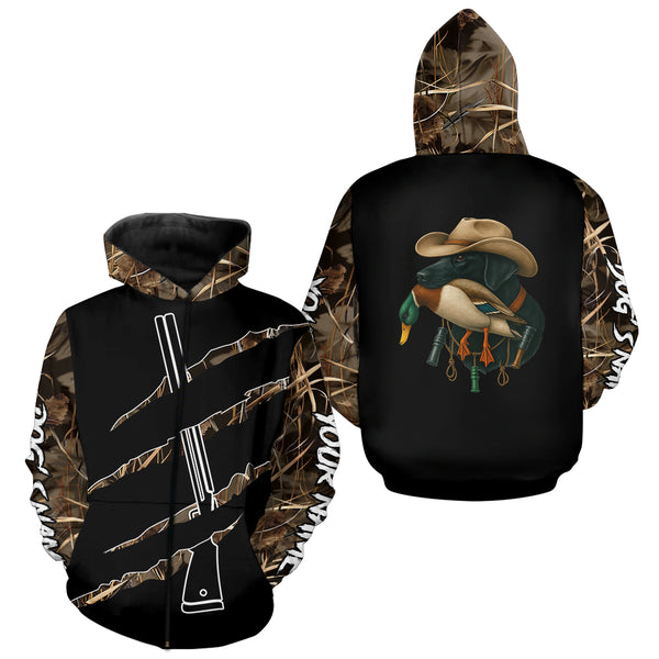 Duck Hunting Waterfowl camo Custom Name Shirt | Black Labs FSD4698