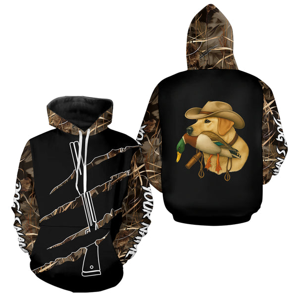 Duck Hunting Waterfowl camo Custom Name Shirt | Yellow Labs FSD4699