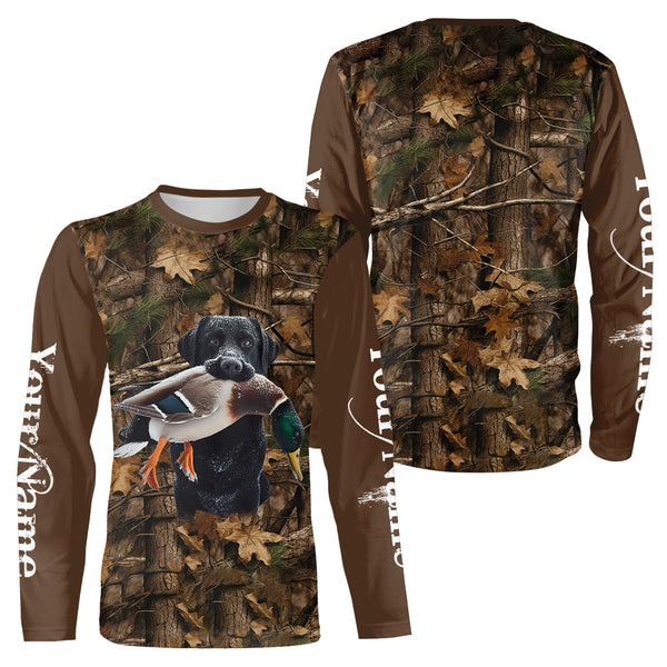Duck Hunting with Black Labs Dog Retriever Duck Custom Shirts for Duck Hunter FSD4726