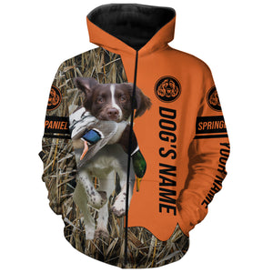 English Springer Spaniel Hunting Dog Customized Name Zip Up Hoodie Shirt FSD4079
