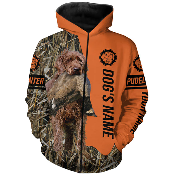 Pudelpointer Hunting Dog Customized Name Zip Up Hoodie Shirt for Hunters FSD4080