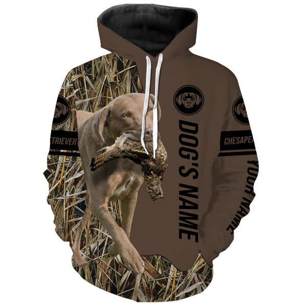 Chesapeake Bay Retriever Hunting Dog Custom Name Camo Shirts, Hunting Gifts FSD4083KYC