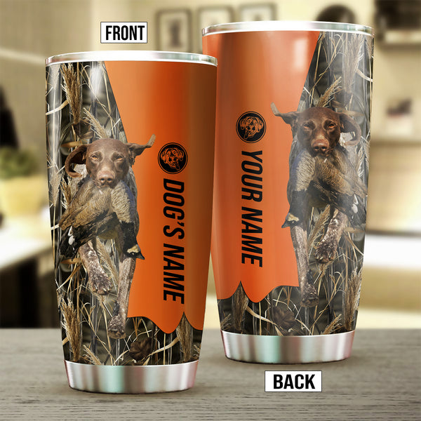 German Shorthaired Pointer Birds & Deer shed Hunting Dog Custom name Stainless Steel Tumbler Cup FSD4285
