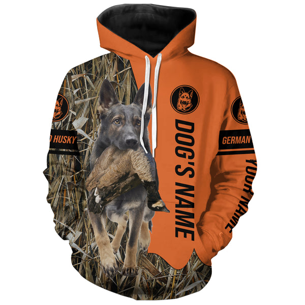 German Shepherd Dog Hunting Customized Name All over printed Shirts, Hunting Gifts FSD4372