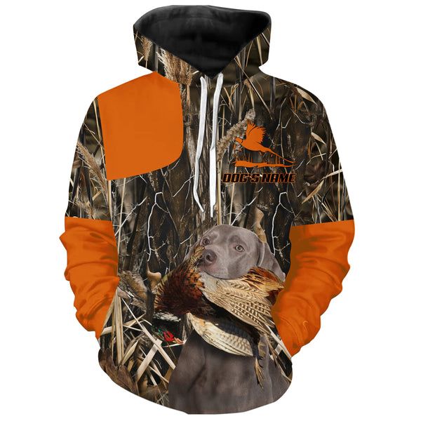 Pheasant Hunting Orange Shirt with Hunting Dogs, Personalized Hunting Clothing FSD4448