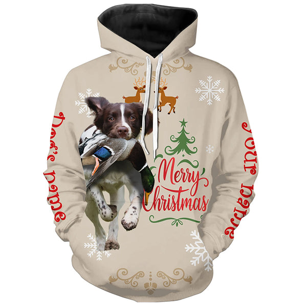 Christmas English Springer Spaniel Hunting Dog Custom Name Shirts, Gifts for Hunters FSD4614