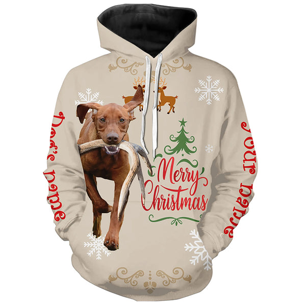 Christmas Vizsla Hunting Dog Custom Name Shirts, Gifts for Hunters FSD4617