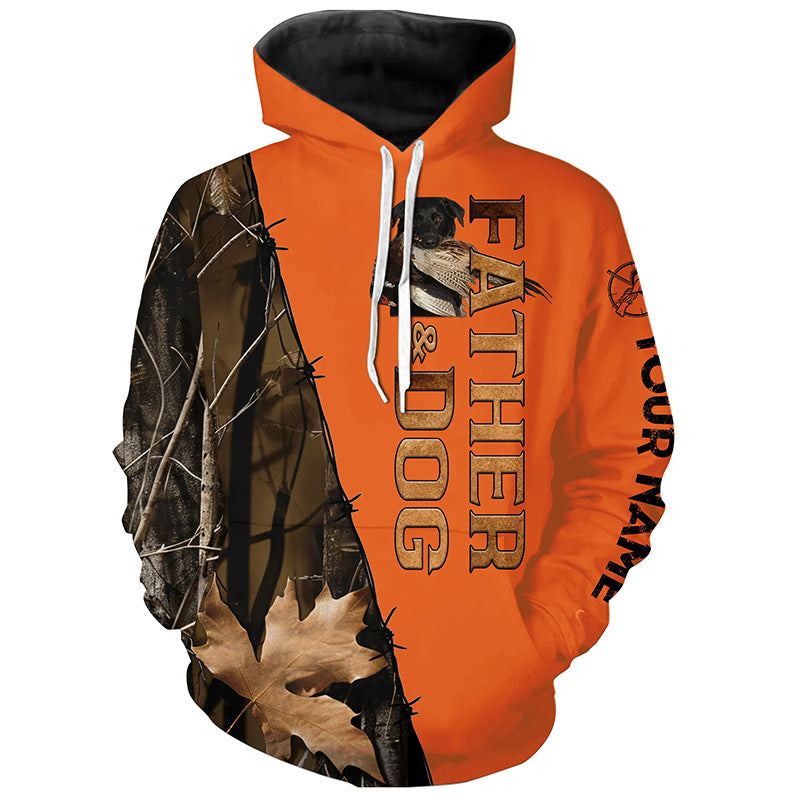 Black Labrador Retriever Pheasant Hunting Orange Shirts, Father's Day Hunting Gift ideas for Dad FSD4494