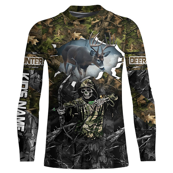 Deer Hunting Grim Reaper Camouflage Shirts for Deer Hunters, Personalized Hunting Shirts FSD761