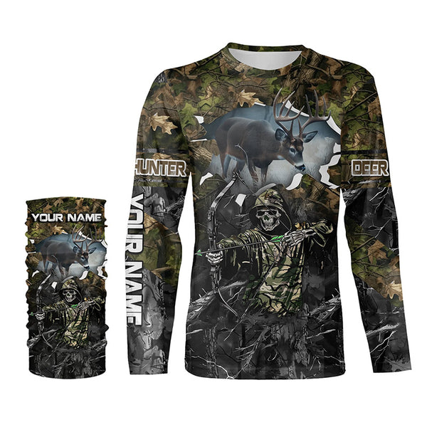 Deer Hunting Grim Reaper Camouflage Shirts for Deer Hunters, Personalized Hunting Shirts FSD761