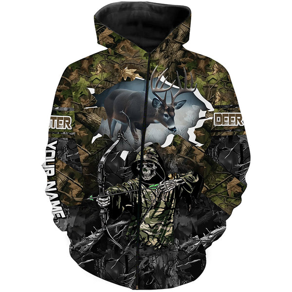 Deer Hunting Grim Reaper Camouflage Shirts for Deer Hunters, Personalized Hunting Shirts FSD761