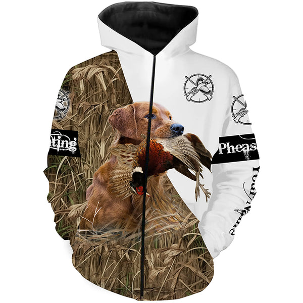 Personalized Pheasant hunting with dog Red Golden retriever 3D All over print Shirt, Hoodie FSD3696