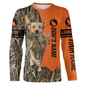 Rabbit Hunting with Dogs Yellow Labrador Retriever Customize Name Shirts, Rabbit hunting gift FSD3597