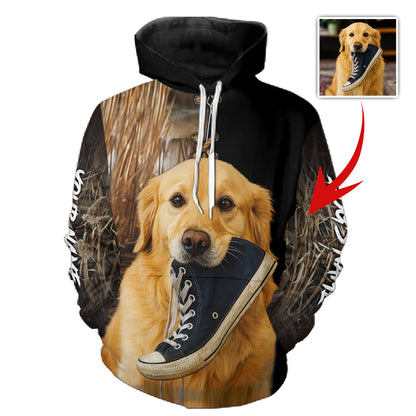 Funny Dog Holding a Shoe Hoodie – Personalized for Dog Owners FSD4765