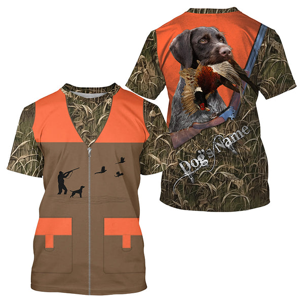 Custom Name German wirehaired pointer Dog Pheasant Upland Hunting Vest shirt for Men FSD3988