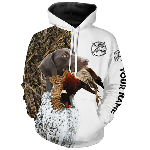 Pheasant Hunting With Dog GSP German Shorthaired Pointer Custom Name All Over Printed Shirts - Personalized Hunting Gift FSD1911