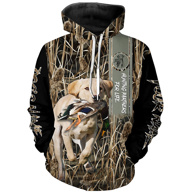 Hunting Dog Yellow Labs Duck Hunting waterfowl camo Custom Name All Over Print Shirts, Duck Hunting Gifts FSD4537