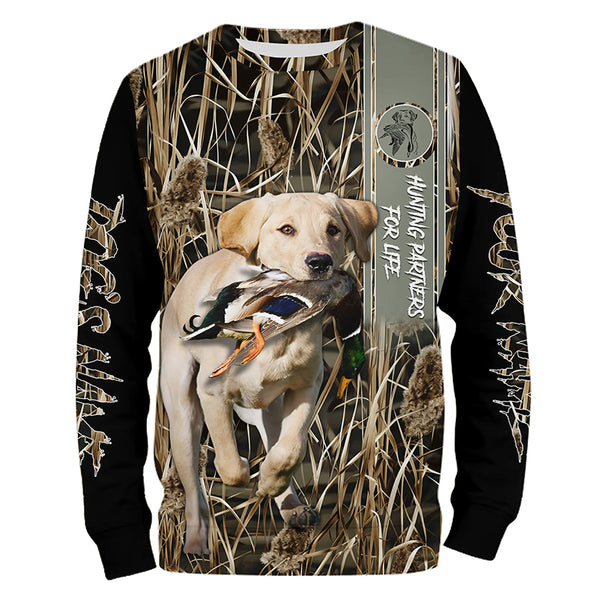 Hunting Dog Yellow Labs Duck Hunting waterfowl camo Custom Name All Over Print Shirts, Duck Hunting Gifts FSD4537