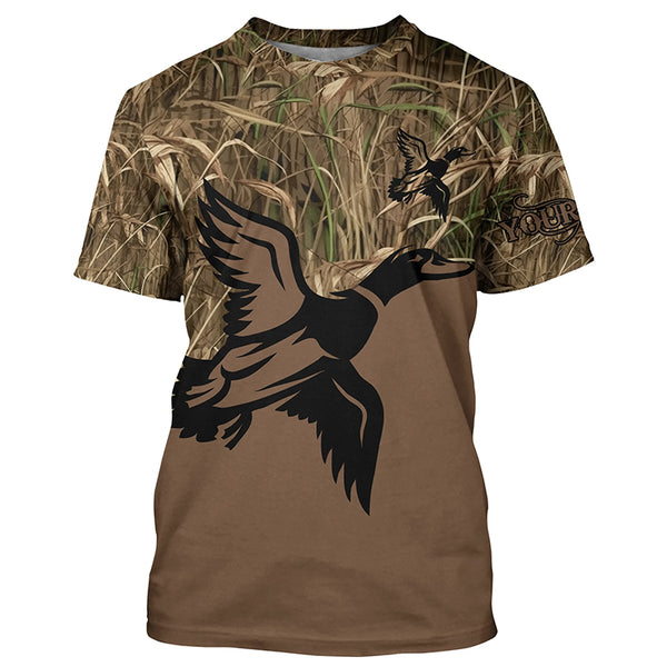 Duck Hunting Waterfowl Camo Customized Name Shirts for Adult and Kid, Personalized Duck Hunting Gifts FSD2686