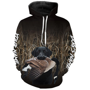 Canada Geese Hunting Waterfowl Camo Black Labrador Retriever Dog Shirts, Personalized Hunting clothes FSD4644