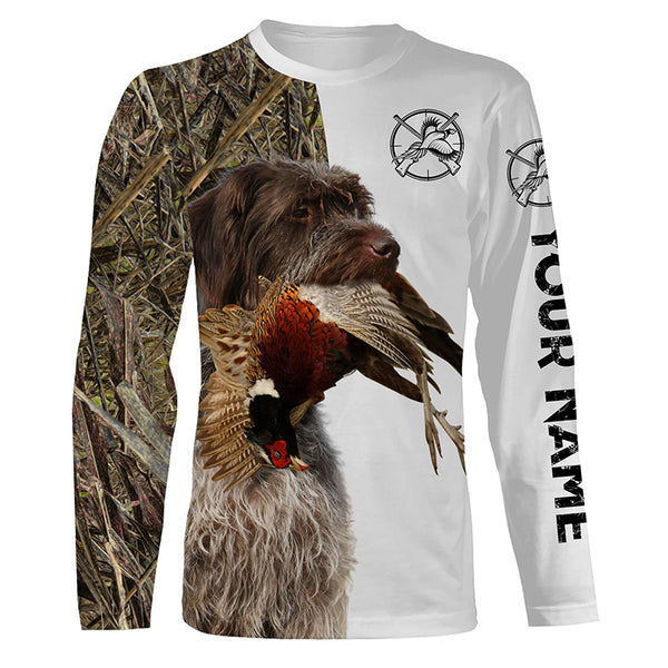 Pheasant Hunting With Griff Dog Wirehaired Pointing Griffon Customize Name All Over Printed Shirts - Personalized Hunting Gifts FSD2866