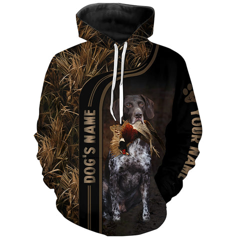 German Shorthaired Pointer Dog Duck, Pheasant Hunting Camo Custom name Shirts, Hunting Gifts FSD4515