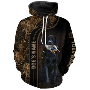 Duck Hunting with Dogs waterfowl camo Custom Name Hoodie Shirt, Duck Hunting Clothing FSD4523