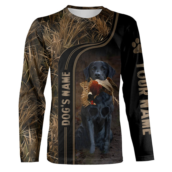 Black Labrador Retriever Dog Duck Pheasant Hunting Camo Custom name Shirts, Hunting Gifts FSD4516
