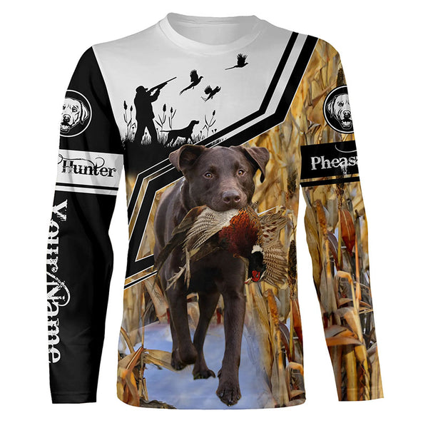 Best Chocolate Labs Pheasant Hunting Personalized Name T-shirt, Hoodie, Long sleeves shirt FSD4112