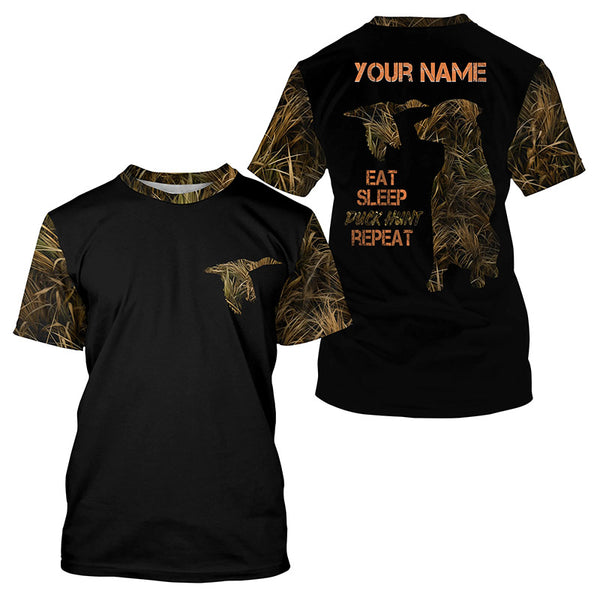 Duck Hunting Waterfowl Camo Custom All Over Printed shirt, Bird dog Duck hunter Hunting gifts FSD3481