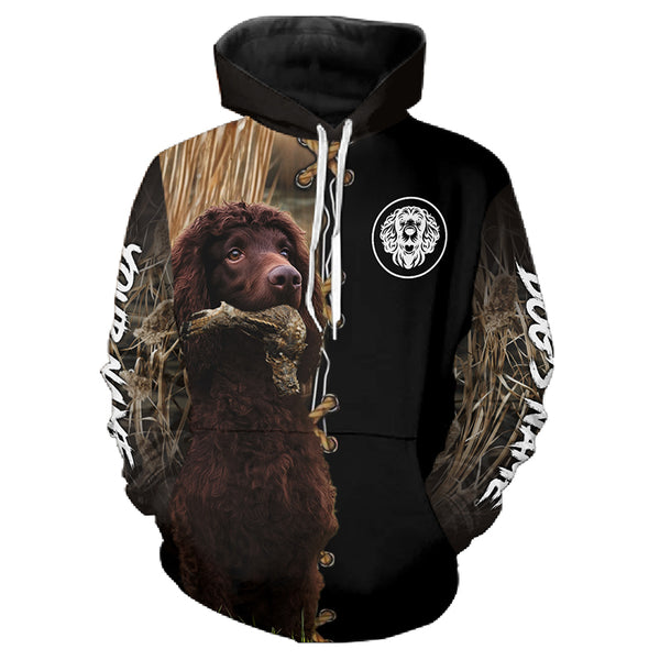 Irish Water Spaniel Hunting Dog Custom Name Hoodie Shirt for Hunter FSD4749
