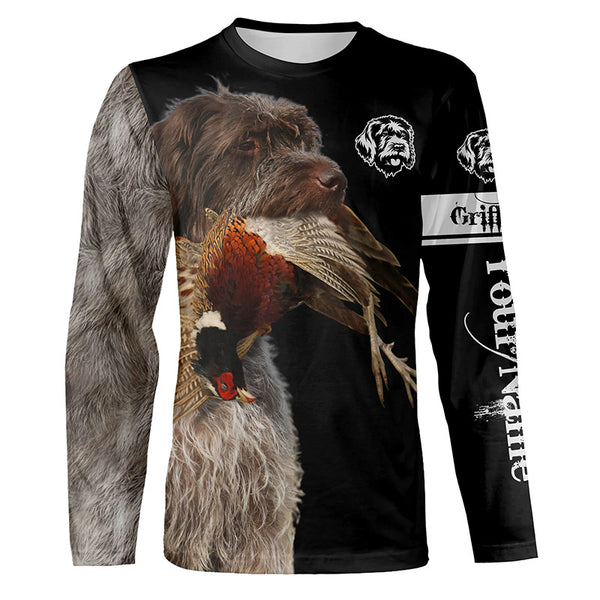 Pheasant Hunting With Griff Dog Wirehaired Pointing Griffon customize Name Shirts, Hunting Gifts FSD3605