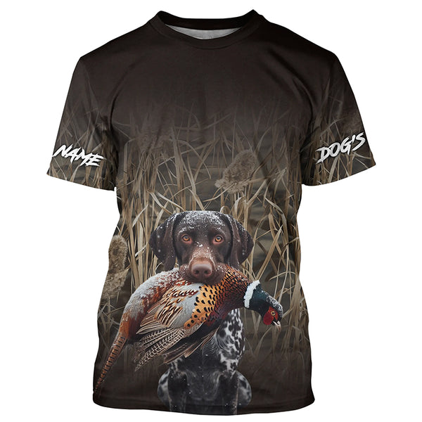 German Shorthaired Pointer Pheasant Hunting Dog Custom Name Camo Shirts FSD4621