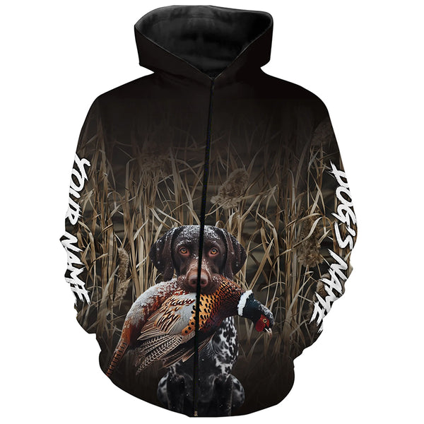 German Shorthaired Pointer Pheasant Hunting Dog Custom Name Camo Shirts FSD4621