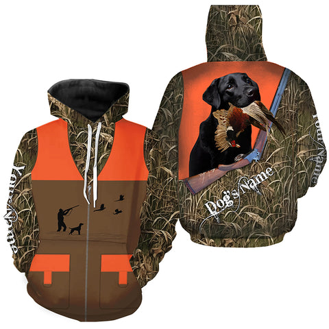 Black Labs Pheasant hunting Dog Custom name all over print Vest Shirt for Pheasant hunter, Bird hunter FSD3994