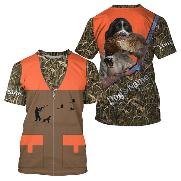 English Springer Spaniel Pheasant hunting Dog Custom all over print Vest Shirts for Pheasant hunter FSD3995