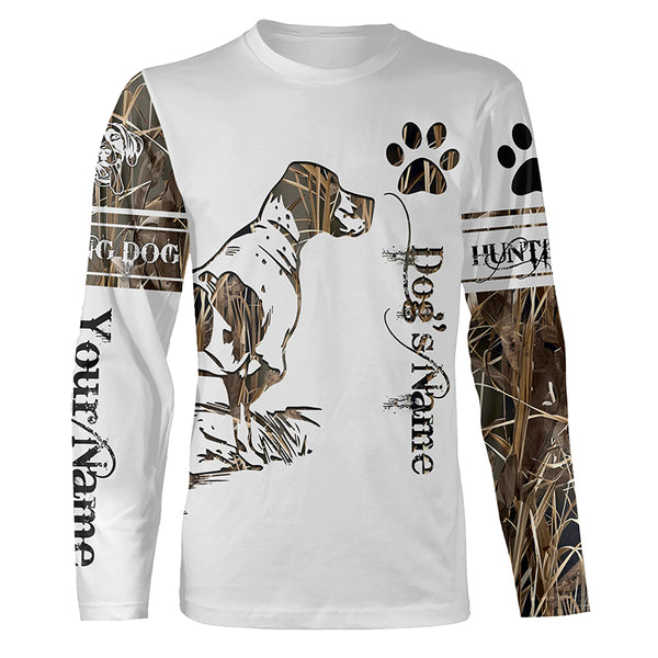 German Shorthaired Pointer Hunting Dog Custom Name Camo Shirts, Gifts for GSP Hunting Dog lovers FSD4459